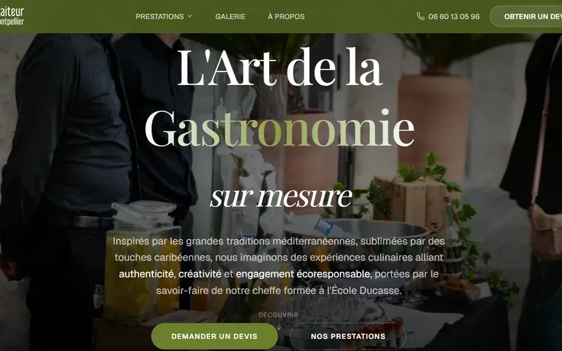 Site Montpellier Traiteur réalisé par Webomax