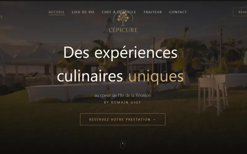 Site premium chef à domicile et traiteur d'exception à La Réunion - Webomax